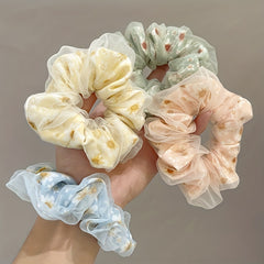 Baby Girls Mesh Floral Hair Tie Ponytail Holders Hair Accessories