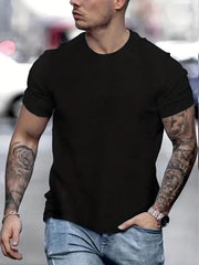 Men's Solid Crew Neck T shirt Casual Comfy Tees For Summer