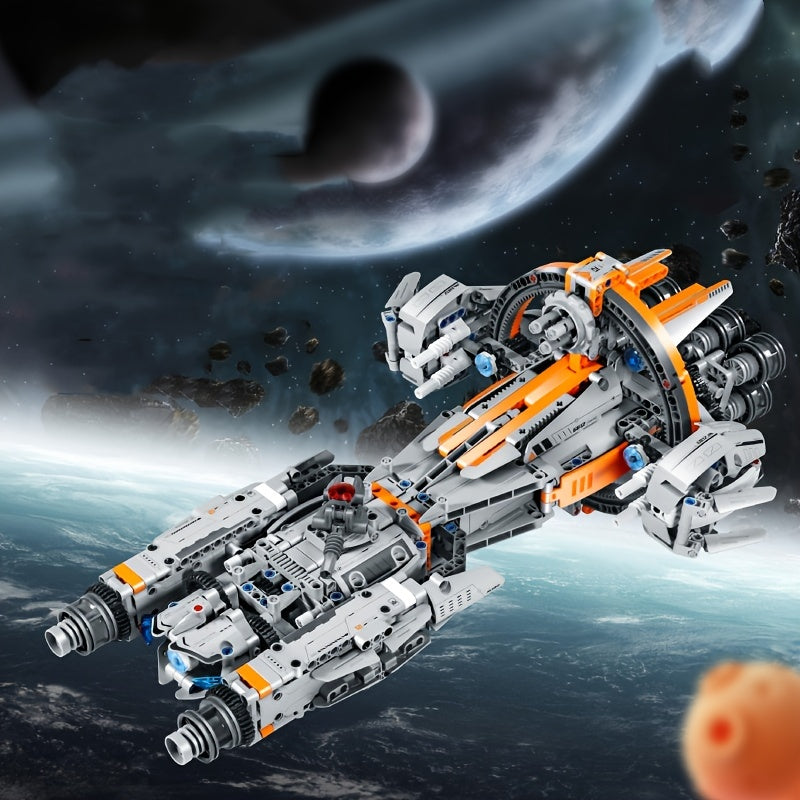 High Tech Starship Combat Aircraft Building Block MOC Educational Toys