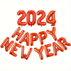 Happy Year Letter Aluminum Balloon 40cm Party Decoration