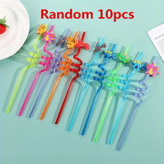 Eco Kids' Straws Fun Cartoon Designs Parties & Everyday Use