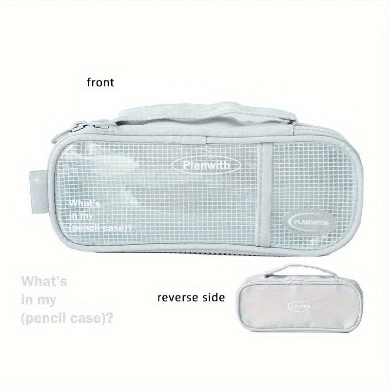 Double Sided Pencil Case Lightweight Mesh Stationery Storage Box