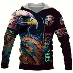 Eagle 3D Print Hoodies For Men Graphic Hoodie Comfy Loose Hooded Pullover