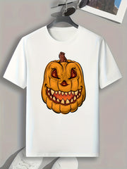 Jack O Lantern Print Men's Graphic T-shirt for Summer