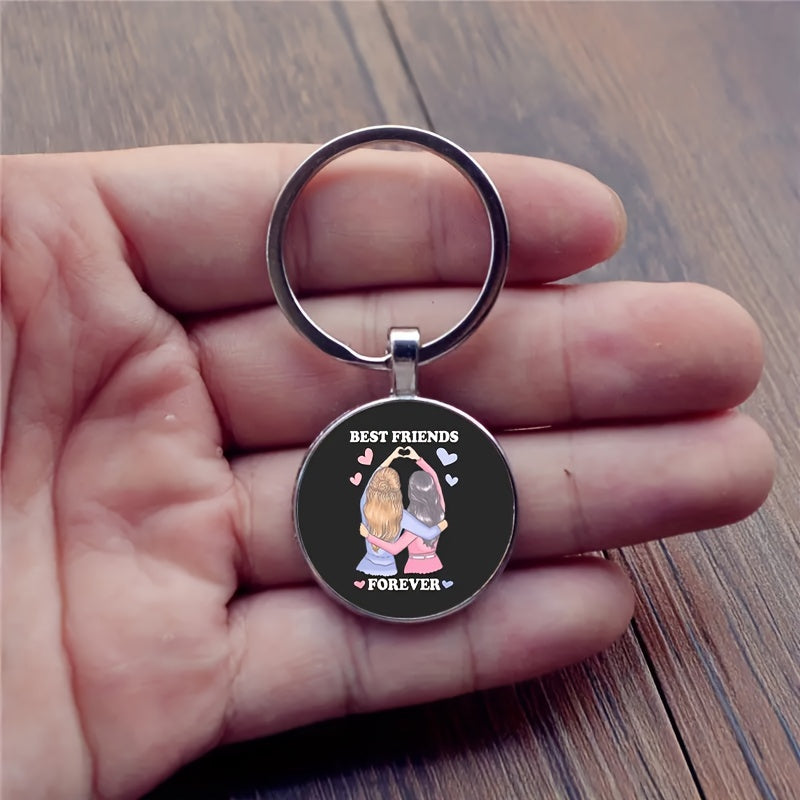 Retro Bag Keychain Sister Key Chain Charm Accessories For Boys Girls