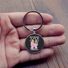 Retro Bag Keychain Sister Key Chain Charm Accessories For Boys Girls