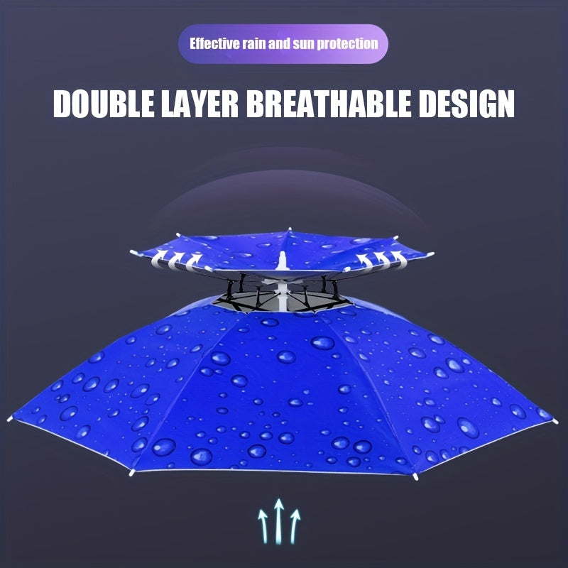 OUYALINE Foldable UV Protection Head Mounted Umbrella for Outdoor