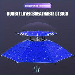 OUYALINE Foldable UV Protection Head Mounted Umbrella for Outdoor