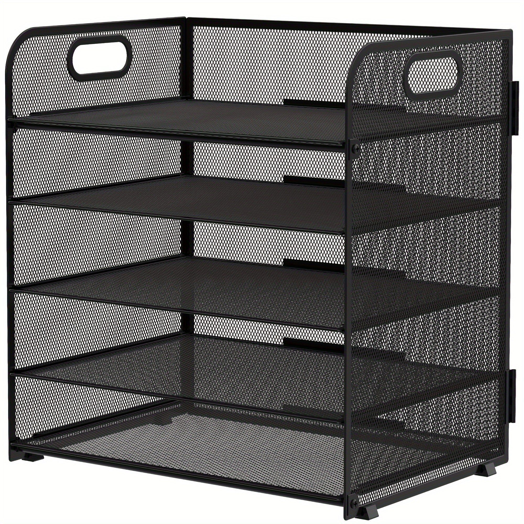 5-Layer Mesh Desktop File Organizer with Sliding Tray