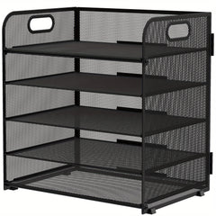 5-Layer Mesh Desktop File Organizer with Sliding Tray
