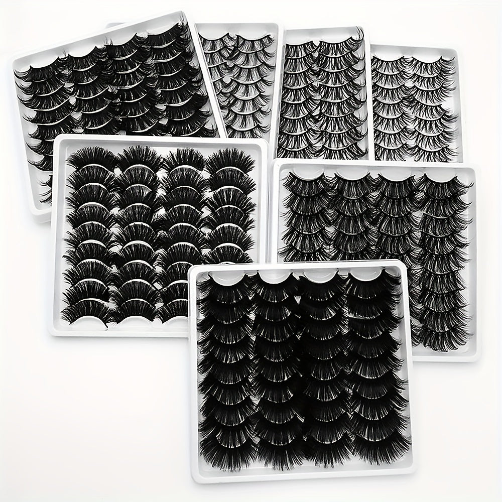 18 Pairs Fluffy False Eyelashes Natural Thick Faux Mink Hair Lashes