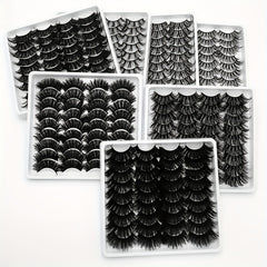 18 Pairs Fluffy False Eyelashes Natural Thick Faux Mink Hair Lashes