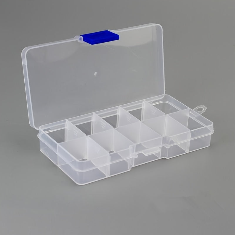 10-Slot Plastic Box Jewelry Storage Case Craft Organizer Bead Storage Bin