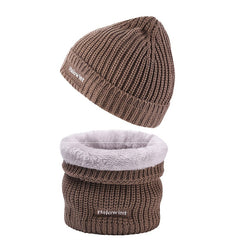 2 Pcs Autumn Winter Warm Embroidered Fleece Neck Set