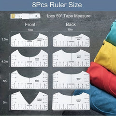 Tshirt Ruler Guide For Vinyl Alignment HTV Sublimation Heat Press Tool