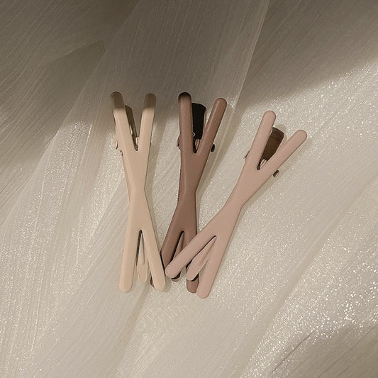 3pcs Matte Solid Snap Hair Clips for Ladies