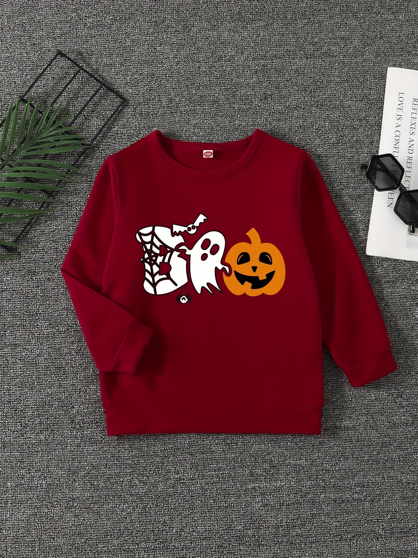 Boo And Pumpkin Print Boys Sweatshirt