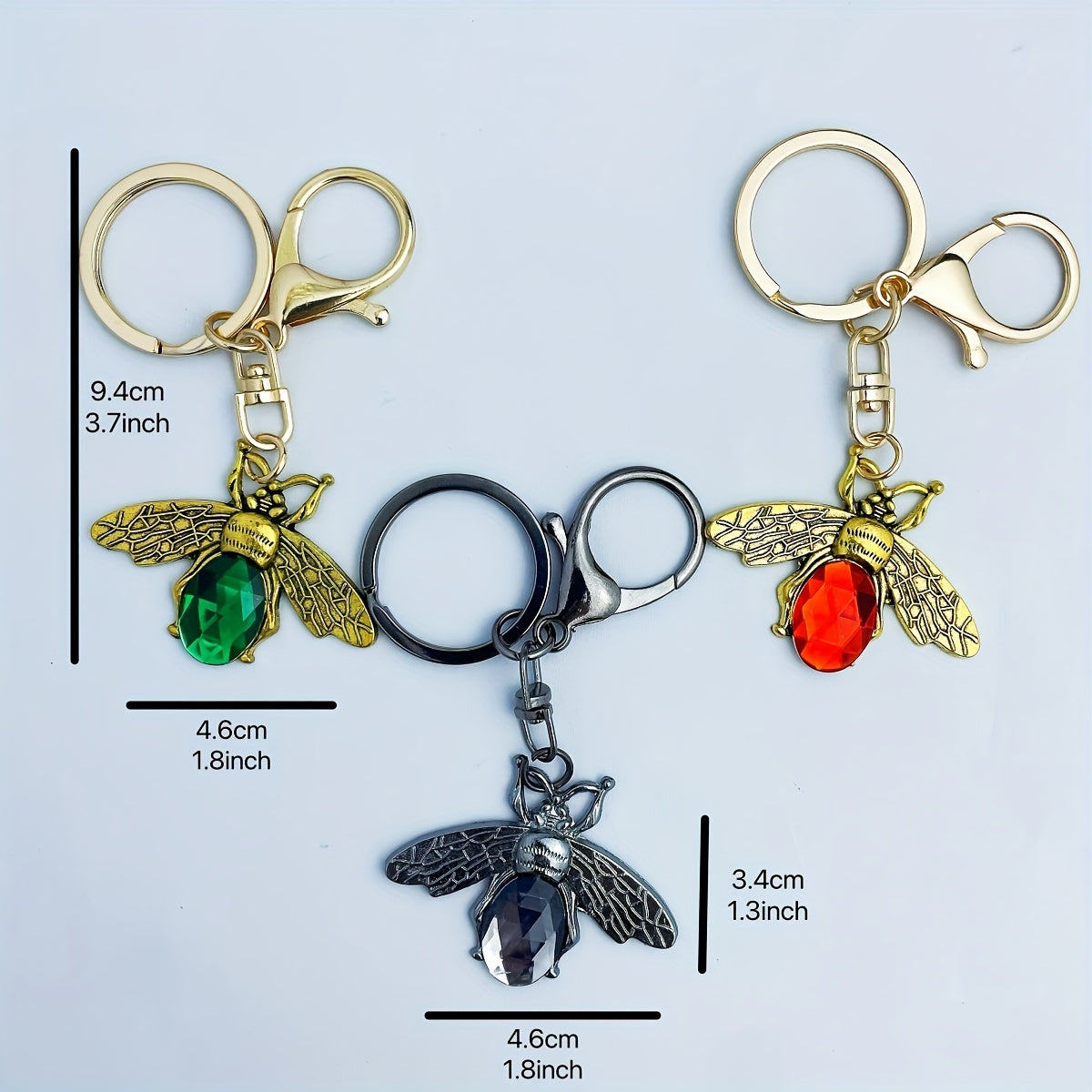 Vintage Metal Insect Pendant Keychain Bee Keychain for Backpacks