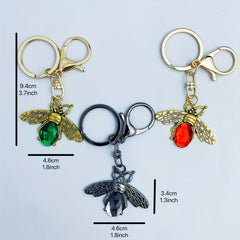 Vintage Metal Insect Pendant Keychain Bee Keychain for Backpacks
