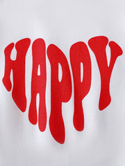 Happy Print Girl's 2pcs Sweatshirt & Sweatpants Set for Spring Fall