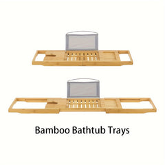 Bamboo Bathtub Tray Caddy with Sides