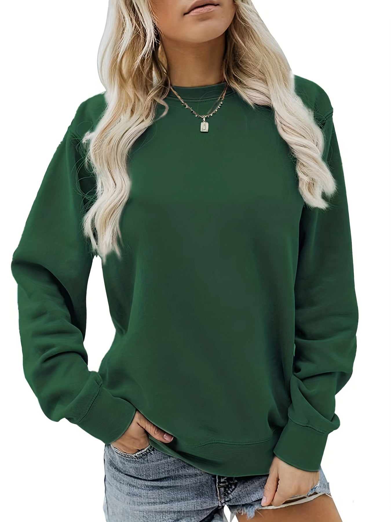 Oversized Crew Neck Sweatshirt Long Sleeve Top