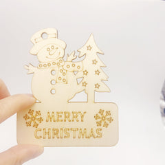 10pcs DIY Blank Christmas Wooden Sheet Decoration Gift