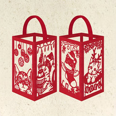 4pcs Metal Cutting Die 3D Lantern Christmas Animal Cut Die For Card Making