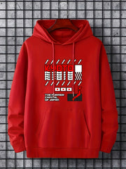 Japan Flag Print Men's Hooded Sweatshirt for Autumn Winter