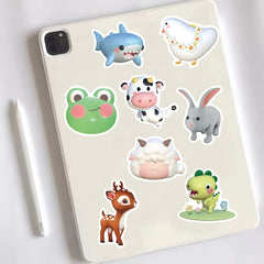 52pcs 3D Animal Waterproof Stickers For Luggage Phone Case Notebooks
