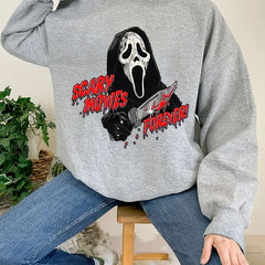 Scary Movies Print Crew Neck Sweatshirt