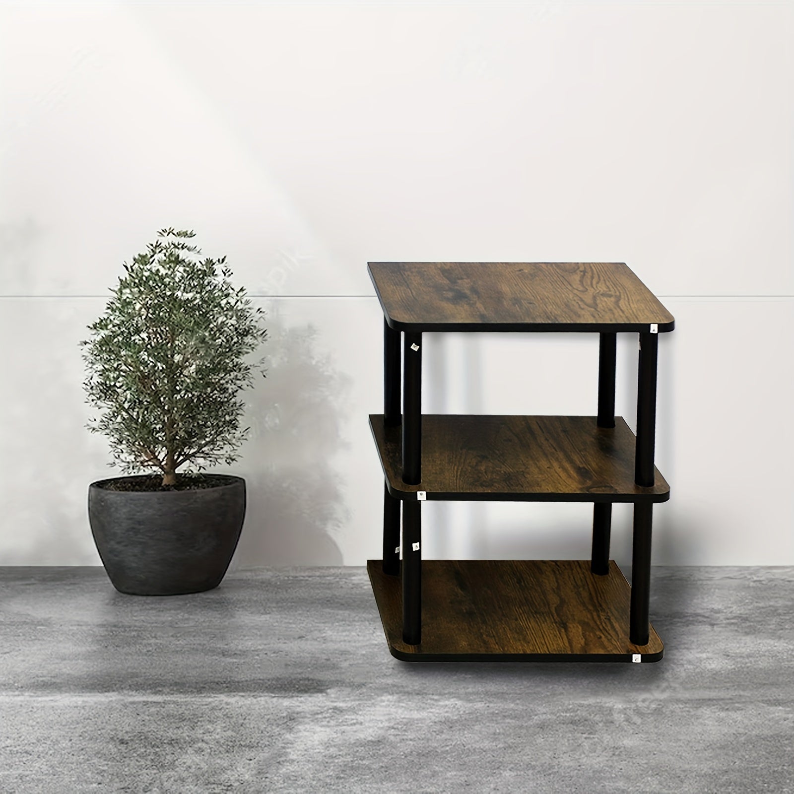 Bamboo Desk Organizer Adjustable Storage Shelf Modern Book Shelf