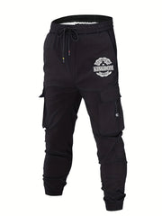 KINGDOM Cargo Pants Men Flap Pocket Trousers Loose Casual Outdoor Joggers