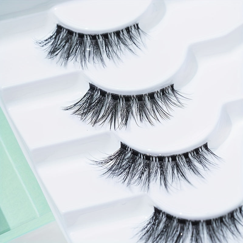 7 Pairs Reusable Fishtail Style False Eyelashes 15mm Lash Extension