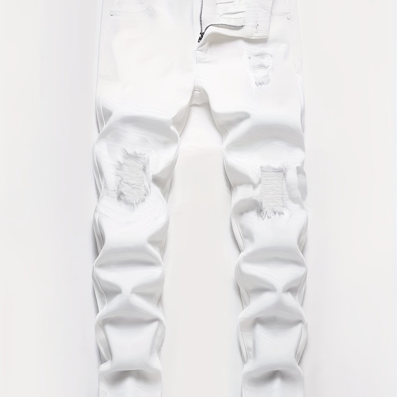 Men's Ripped Slim Fit Jeans Casual Street Style Denim Pants