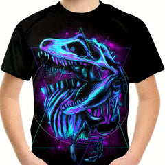 Boys' Dino Skeleton T Shirt 3D Print Tee