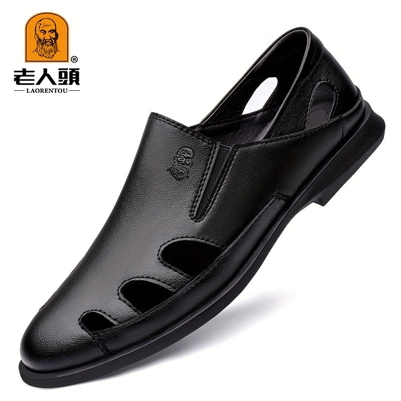 Men's Leather Hiking Sandals Non Slip Beach Water Shoes
