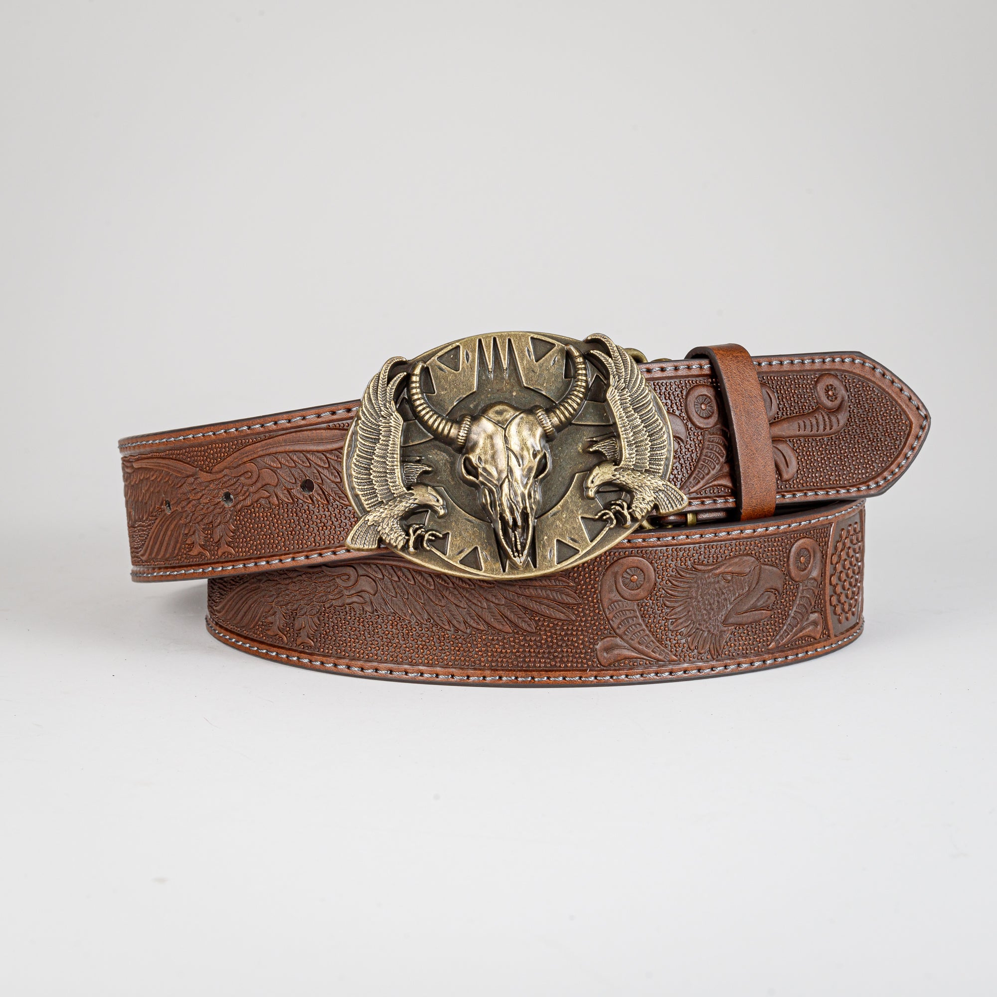 Men's Casual Bull Head Buckle Belt Decorative Accessories