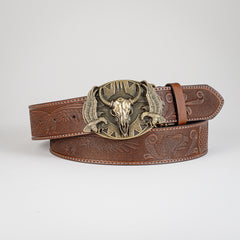 Men's Casual Bull Head Buckle Belt Decorative Accessories