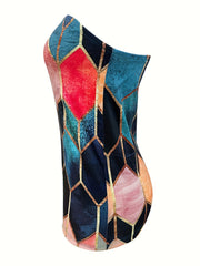 Geometric Print Tube Top Sleeveless Summer Top