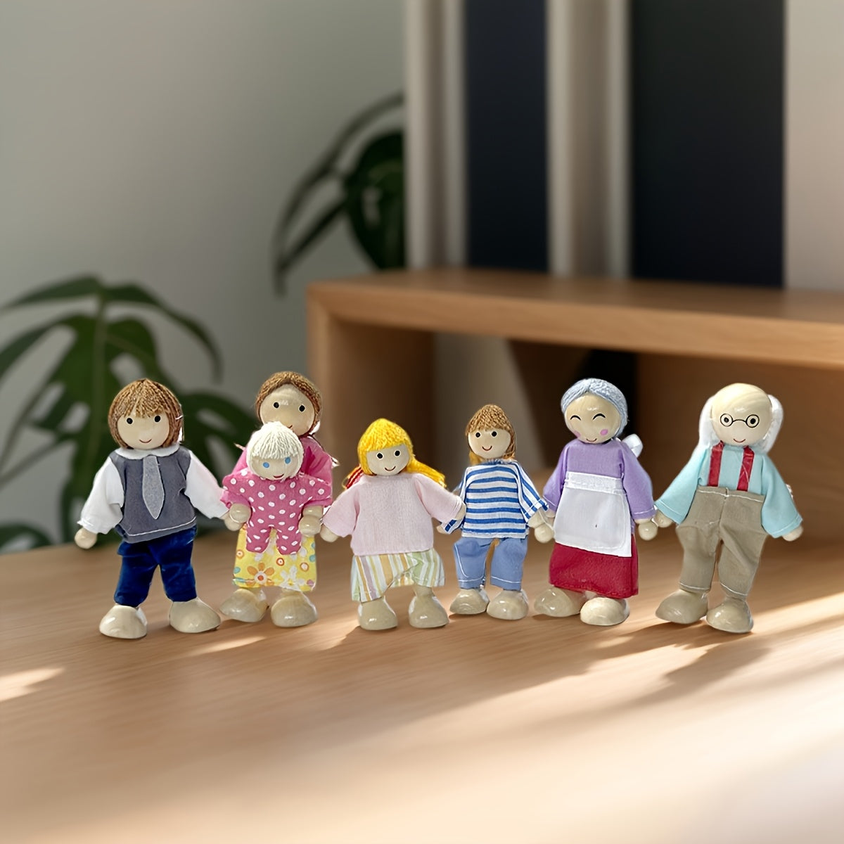Family Doll Set Matching Outfits for Parents and Grandparents Jointed Figures