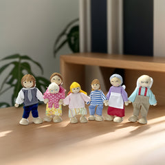 Family Doll Set Matching Outfits for Parents and Grandparents Jointed Figures