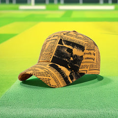 Newspaper Printed Baseball Cap Vintage Hat