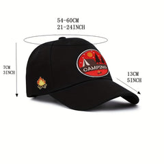 Campfire Embroidery Peaked Cap Soft Top Street Sunshade Baseball Cap