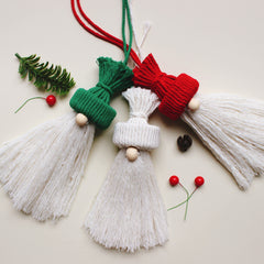 3pcs Macrame DIY Kit Christmas Santa Knitting Craft Perfect Gift