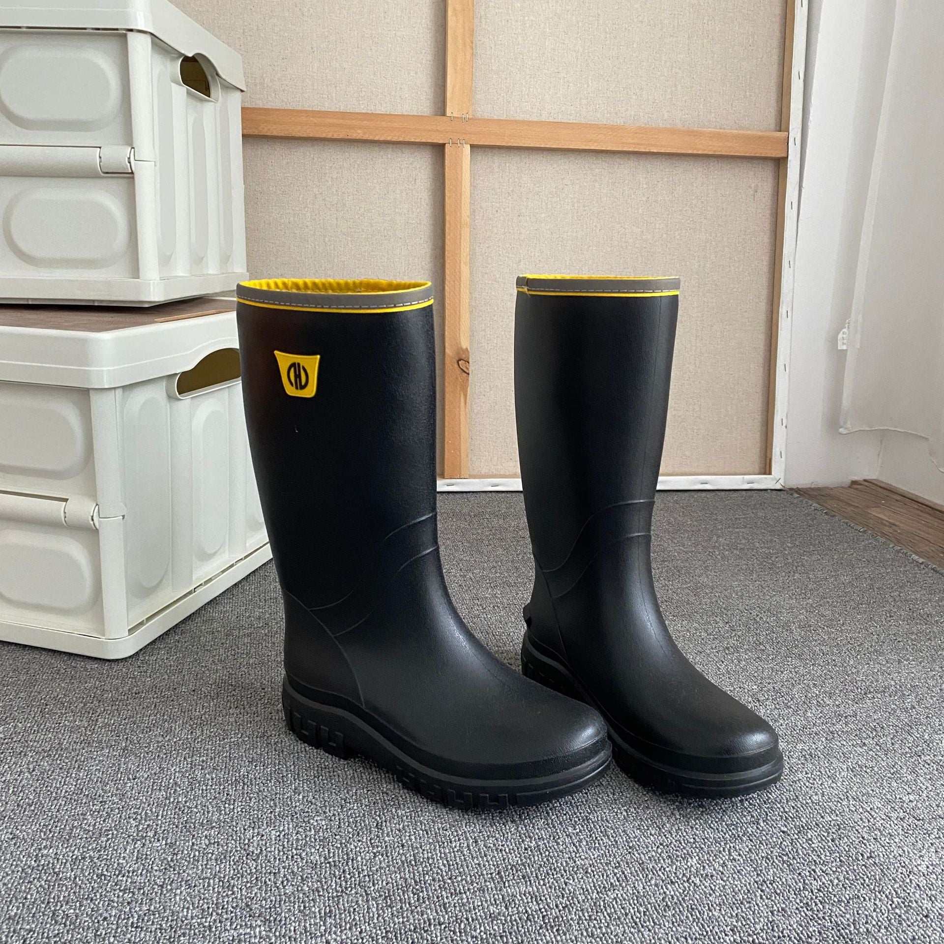 Men's Knee High Rain Boots Waterproof Non slip Outdoor Work Fishing Shoes