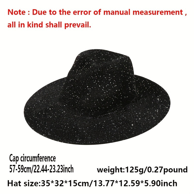 Rhinestone Sun Hat Jazz Fedora Cap Vintage Beach Hats
