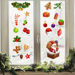 Large Santa Claus Christmas Tree Snowflake Window Decals