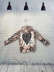 Leopard Print Hoodies Girls Comfy Hooded Pullover Kids Clothes