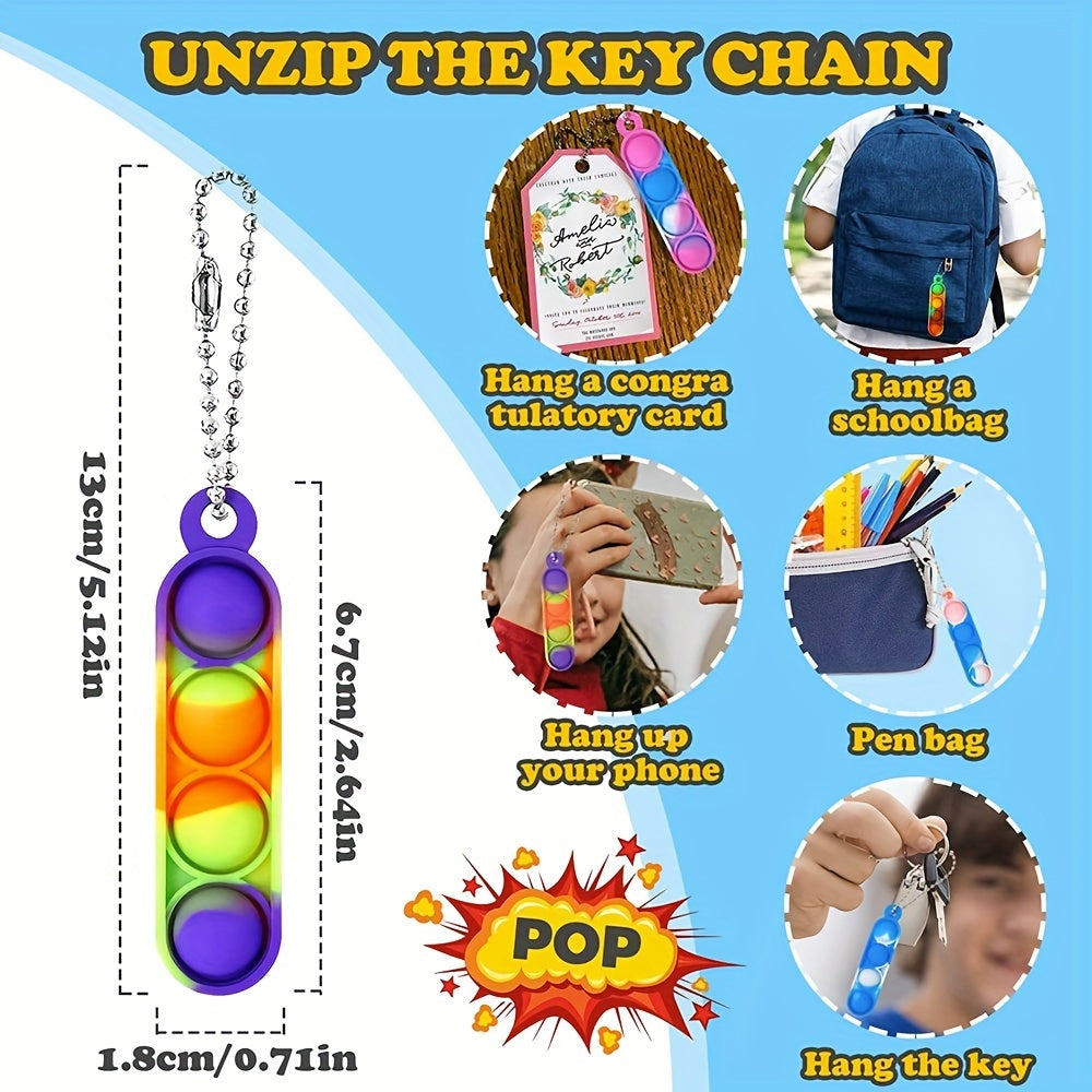40pcs Random Fingertip Toy Keychain Party Favors Classroom Prizes Gift
